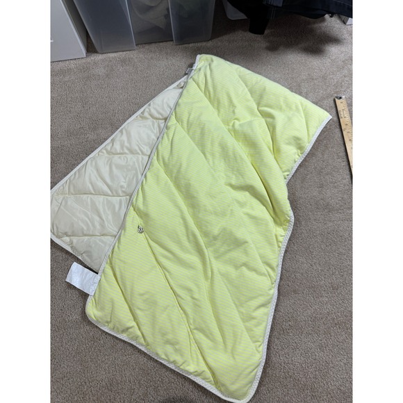 Lululemon What The Fluff Scarf Polar Cream Slope Stripe Down Fill Hidden Pocket - Picture 9 of 13